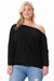 Cotton Cashmere Off The Shoulder Sweaters - Black