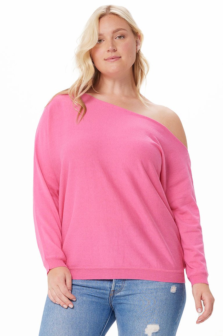 Cotton Cashmere Off The Shoulder Sweaters - Azalea