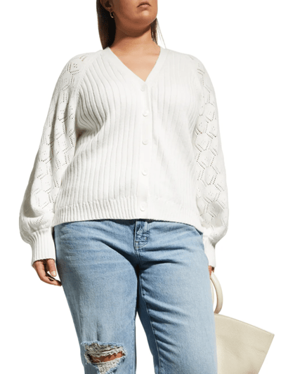 Minnie Rose Cotton/Cashmere Pointelle Cardigan product