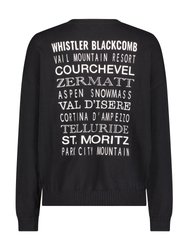 Cotton Cashmere Printed Crewneck Sweater With Embroidery
