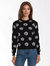 Cotton Cashmere Reversible Rose Pullover - Black/White