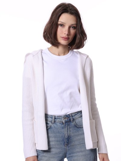 Minnie Rose Cotton Cashmere Shaker Flyaway Cardigan with Pockets product
