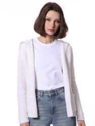 Cotton Cashmere Shaker Flyaway Cardigan