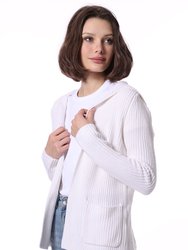 Cotton Cashmere Shaker Flyaway Cardigan