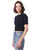 Cotton Cashmere Short Sleeve Cropped Center Cable Sweater