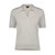 Cotton Cashmere Short Sleeve Frayed Polo - Light Heather Grey