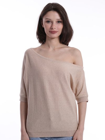 Minnie Rose Cotton Cashmere Short Sleeve Off The Shoulder Top product