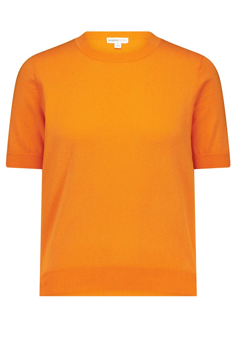Cotton Cashmere Short Sleeve Tee - Orange Crush