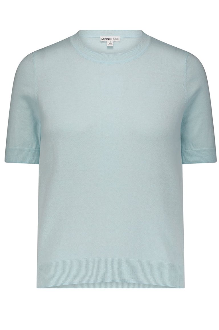 Cotton Cashmere Short Sleeve Tee - Baby Blue