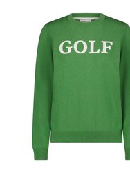 Cotton Cashmere Sport Embroidery Crew Tee - Golf Green