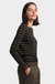 Cotton Cashmere Striped Crew Neck Henley Sweatshirt