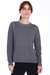 Cotton Cashmere Swing Crew with Stud Detail - Charcoal HTR Grey
