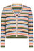 Cotton Cashmere Weekend Texture Stripe Cardigan - Multi Stripe