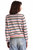 Cotton Cashmere Weekend Texture Stripe Cardigan