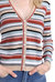 Cotton Cashmere Weekend Texture Stripe Cardigan