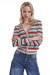 Cotton Cashmere Weekend Texture Stripe Cardigan - Multi Stripe