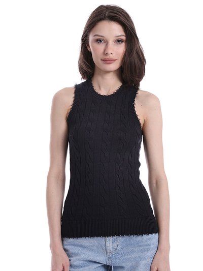 Minnie Rose Cotton Frayed Cable Tank product