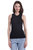 Cotton Frayed Cable Tank - Black