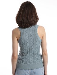 Cotton Frayed Cable Tank