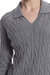 Cotton V Neck Cable Pullover With Collar