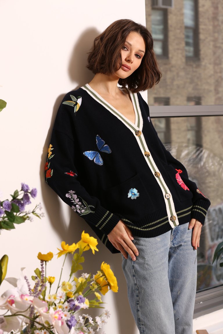 CttnCash Oversized Cardi With Patches