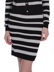 Lace Stripe Skirt - Black/Starch