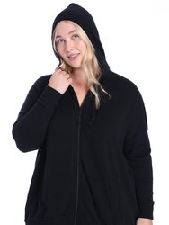 Plus Size Cotton Cashmere Oversized Zip Hoodie