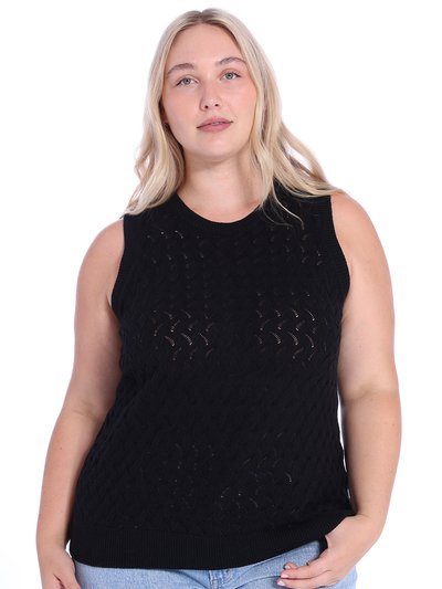 Minnie Rose Plus Size Cotton Cashmere Pointelle Tank product