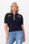Plus Size Cotton Cashmere Ribbed Polo - Navy