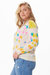 Plus Size Frayed Printed Tie Dye V-Neck Sweater