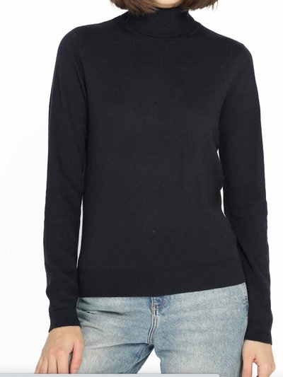 Minnie Rose Supima Cotton Cash Long Sleeve Turtleneck Pullover product
