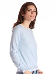 Supima Cotton Cashmere Long Sleeve Crew With Tipping Sweater