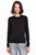 Supima Cotton Cashmere Long Sleeve Crewneck Sweater - Black