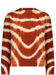 Tribal Cotton /Cashmere Tie Dye Sweatshirt - Lava