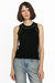 Viscose Blend Tank With Studs - Black