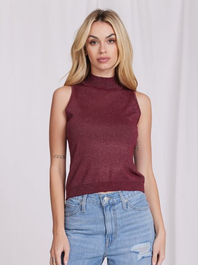 Minnie Rose Viscose Lurex Mock Neck Top product