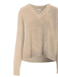 Women's Cuddle V Sweater In Wheat - Wheat