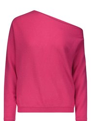 100% Cashmere Off The Shoulder Top - Azalea