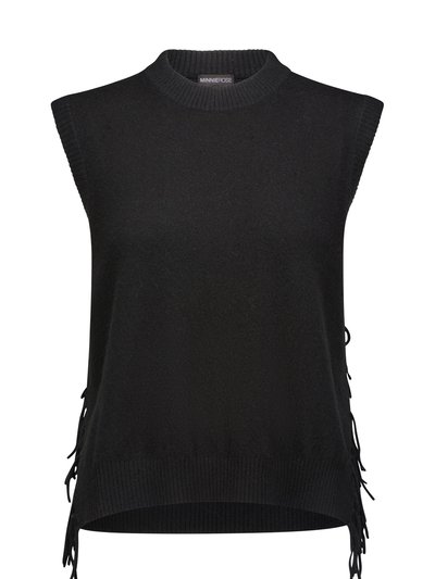 Minnie Rose Cashmere Side Tie Vest With Fringe product