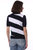 Cotton Cashmere Short Sleeve Striped Frayed Polo Tee