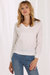 Fine Cotton/Cashmere Distressed Long Sleeve V Neck Sweater