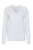 Fine Cotton/Cashmere Distressed Long Sleeve V Neck Sweater - White