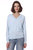 Fine Cotton/Cashmere Distressed Long Sleeve V Neck Sweater