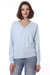 Fine Cotton/Cashmere Distressed Long Sleeve V Neck Sweater