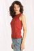 Fine Cotton/Cashmere Frayed Tank - Cinnamon