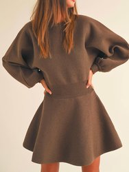 Bear Sweater Dress - Brown