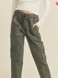 Cargo Jeans - Washed Black