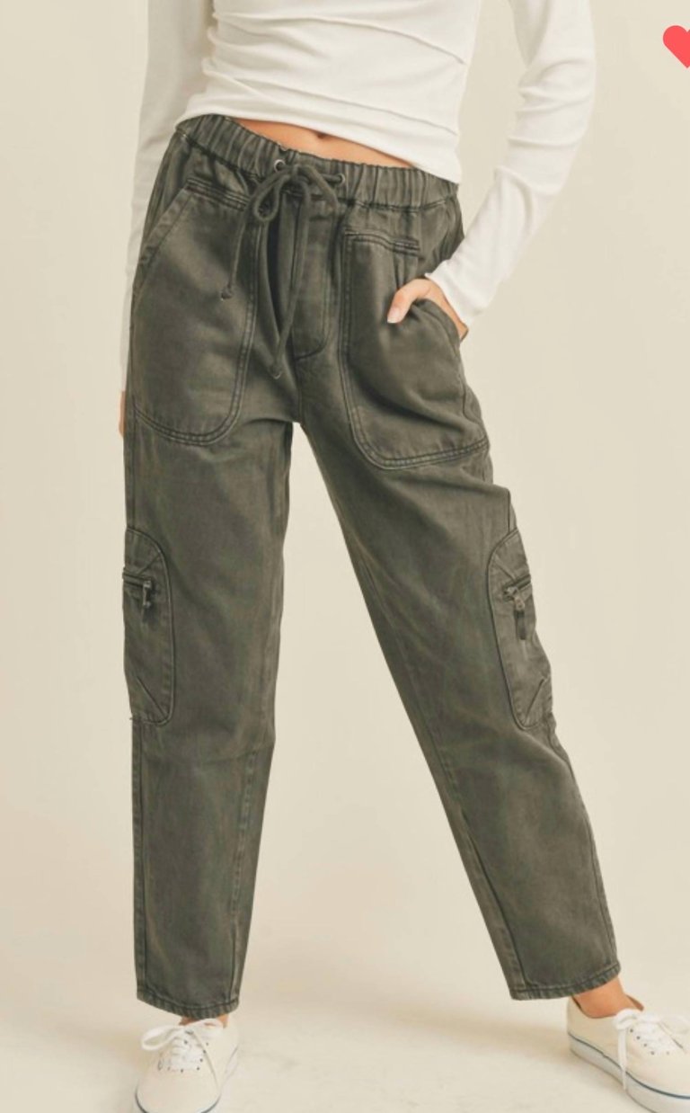 Cargo Jeans - Washed Black