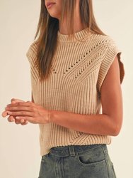 Day To Day Sweater Vest In Beige
