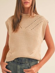 Day To Day Sweater Vest In Beige - Beige